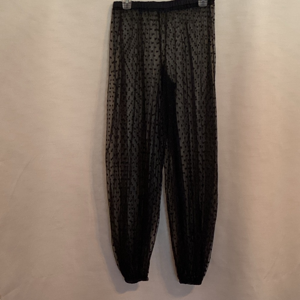 Vintage Black Sheer Polka Dot Belly Dance Pants